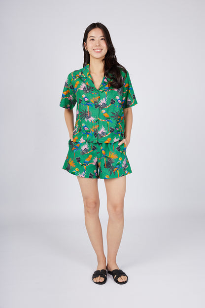 Tropical Green Oversized Resort Shirt