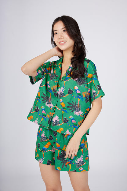 Tropical Green Oversized Resort Shirt