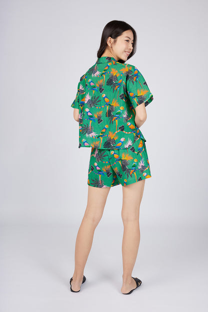 Tropical Green Oversized Resort Shirt