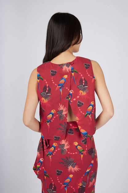 Sleeveless Wrap Back Top