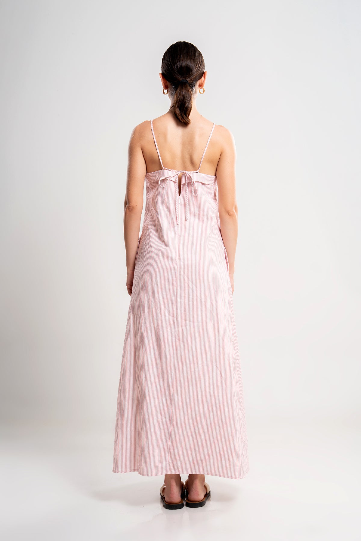 Maxi Dress with V-Neckline and Tie-Back Straps
